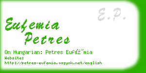 eufemia petres business card